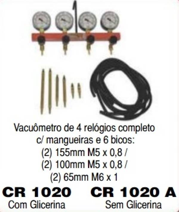 VACUOMETRO DE 4 RELÓGIOS COMPLETO - CR 1020
