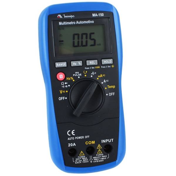 MULTIMETRO AUTOMOTIVO COM INTERFACE USB MINIPA-MA150