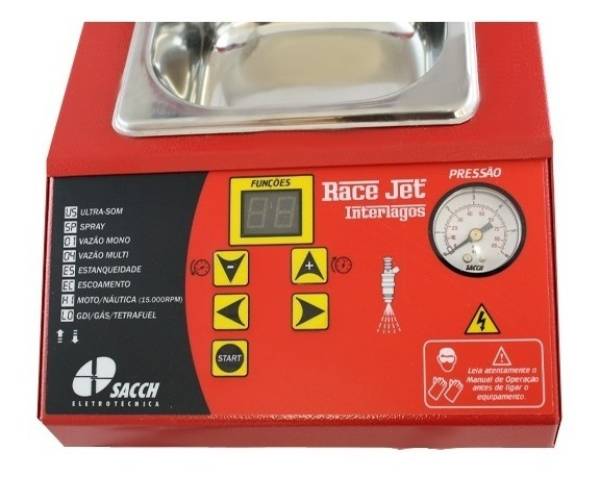 EQUIPAMENTO PARA LIMPEZA DE TESTE DE INJETORES COM CUBA AQUECIDA RACE JET - SACCH