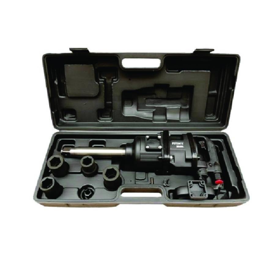 KIT CHAVE DE IMPACTO PNEUMATICA 1POL EIXO LONGO 2200Nm PN1002220 POTENTE BRASIL
